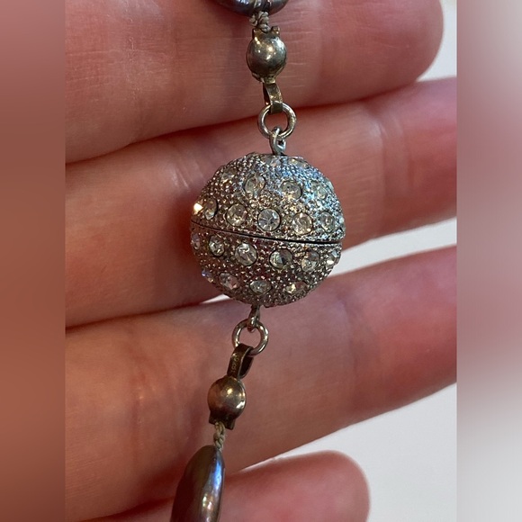 Freshwater coin pearls, purple iridescent, about 1/2” diameter each, silk, 60” - Picture 7 of 12